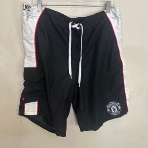 Manchester United  Soccer Shorts 38" waist 9" inseam 100% polyester Gently worn